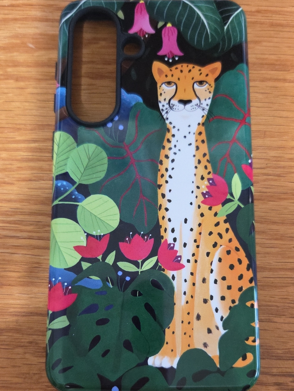 Leopard Jungle Floral Phone Case - Green & Pink Samsung S26 Plus